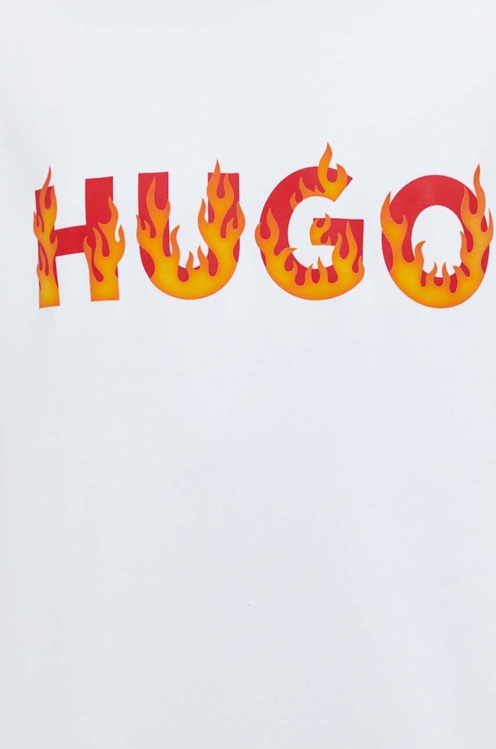 Bombažen pulover HUGO 50504813 bela