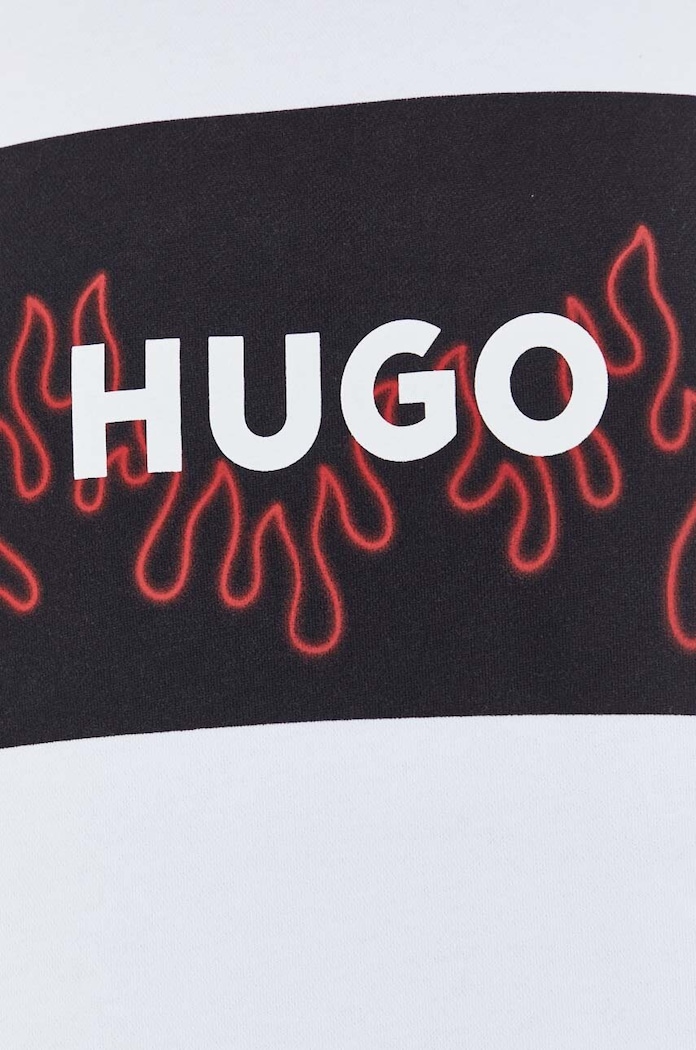 HUGO bluza bawełniana 50506990 biały