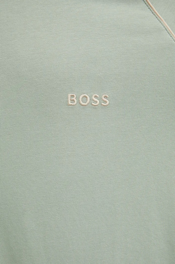 BOSS rozepínací mikina pánská bavlněná s elastanem Mix&Match Jacket Z 50515307 zelená