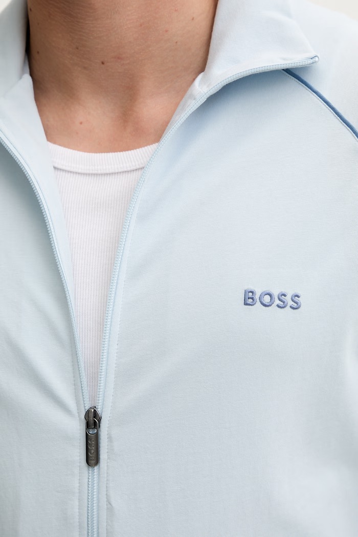 BOSS bluza rozpinana męska bawełniana z elastanem Mix&Match Jacket Z 50515307 niebieski