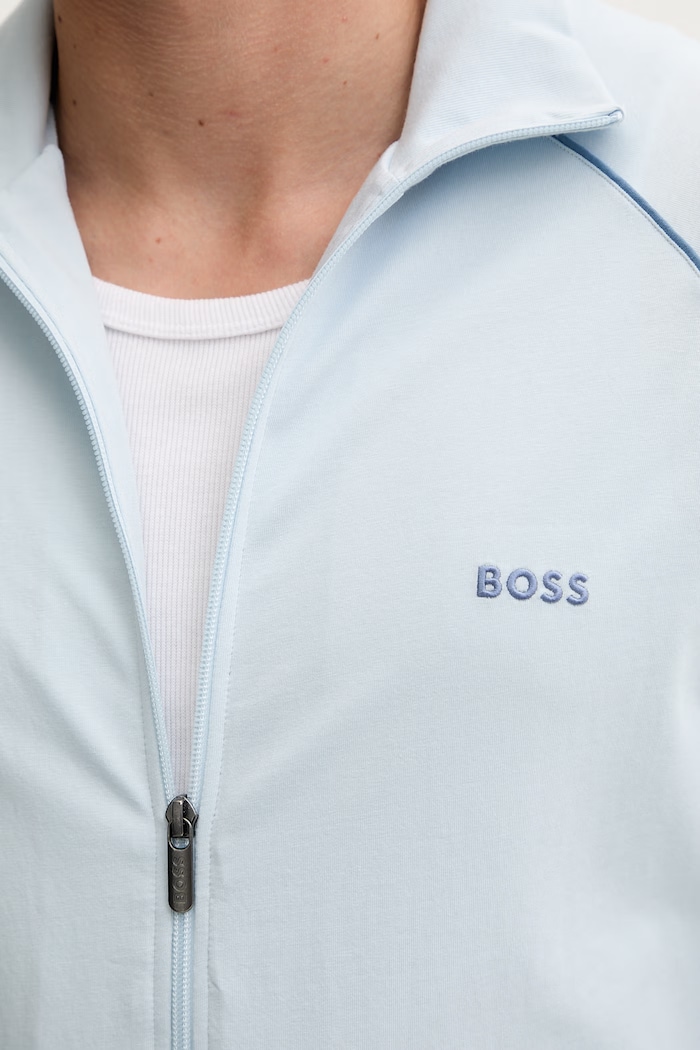 BOSS bluza rozpinana męska bawełniana z elastanem Mix&Match Jacket Z 50515307 niebieski