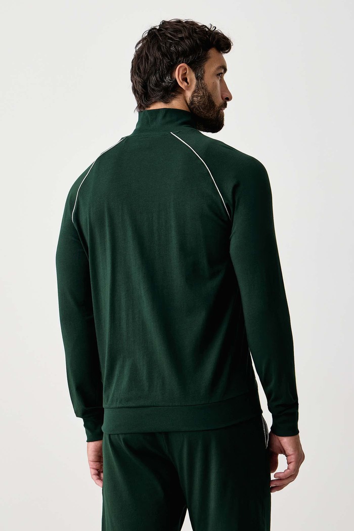 Îmbrăcăminte BOSS Hanorac cu fermoar pentru bărbați din bumbac cu elastan Mix&Match Jacket Z 50515307 verde
