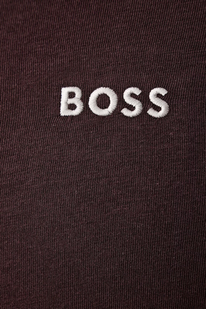 Суичър с цип мъжки от памук с еластан Mix&Match Jacket Z BOSS кафяв 50515307