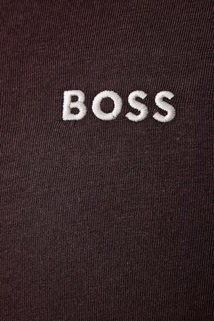 Суичър с цип мъжки от памук с еластан Mix&Match Jacket Z BOSS кафяв 50515307
