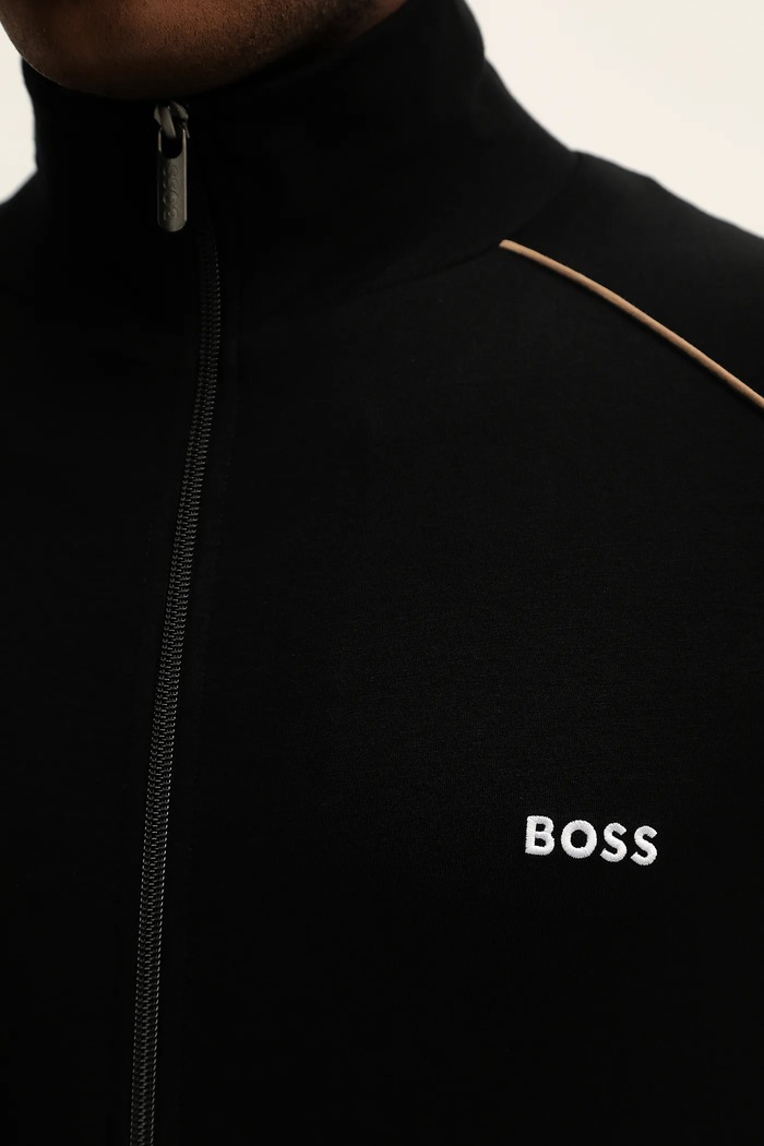 BOSS bluza rozpinana męska bawełniana z elastanem Mix&Match Jacket Z 50515307 czarny