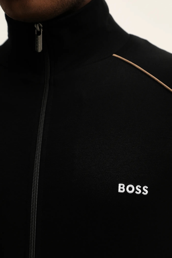 BOSS bluza rozpinana męska bawełniana z elastanem Mix&Match Jacket Z 50515307 czarny