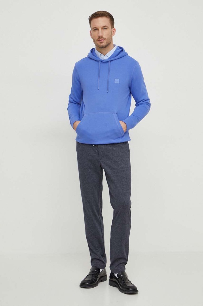 BOSS Orange Bluza z kapturem męska bawełniana Wetalk 50509314 fioletowy AA00