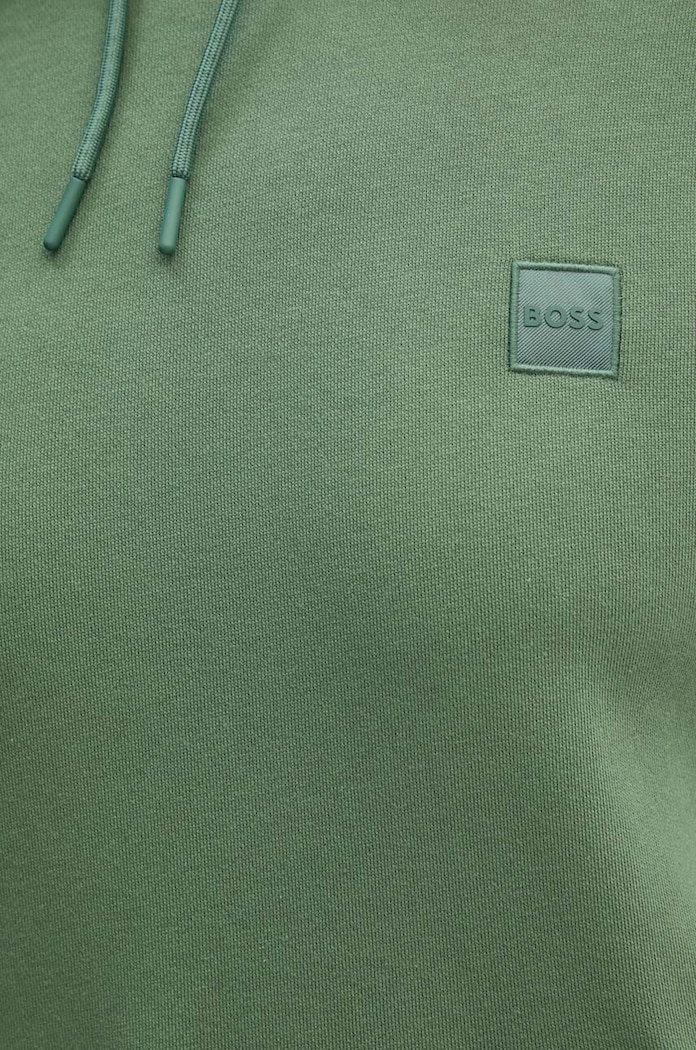 BOSS Orange bluza z kapturem męska bawełniana Wetalk 50509314 zielony