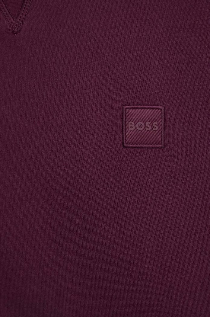 BOSS Orange mikina pánská bavlněná Westart 50509323 fialová