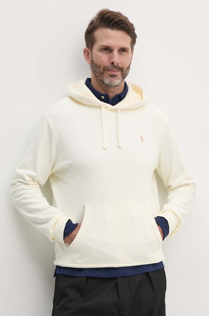 Polo Ralph Lauren суичър с качулка мъжки от памук памук бежов 710916690
