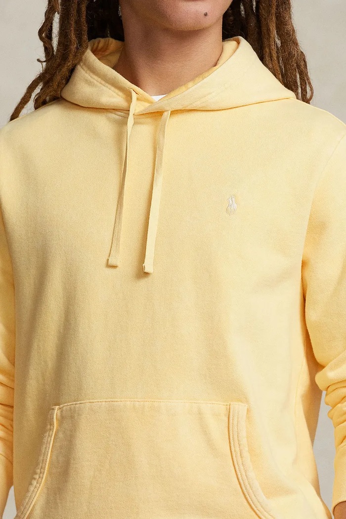 Polo Ralph Lauren hanorac cu glugă bărbătesc din bumbac galben 710916690