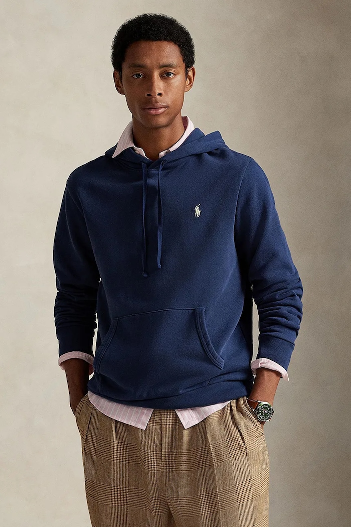 Polo Ralph Lauren mikina s kapucňou pánska bavlnená bavlna tmavomodrá 710916690