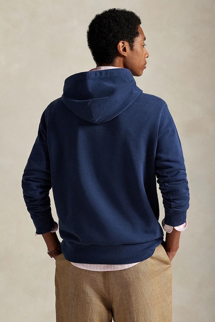 Polo Ralph Lauren mikina s kapucňou pánska bavlnená 710916690 tmavomodrá SS26