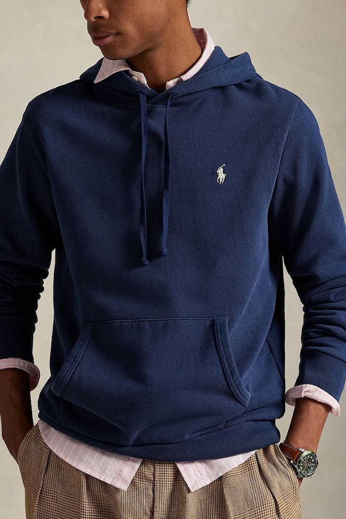 Polo Ralph Lauren mikina s kapucňou pánska bavlnená tmavomodrá 710916690
