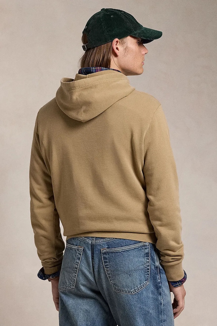 Polo Ralph Lauren hanorac cu glugă din bumbac pentru bărbați 710916690 bej SS26