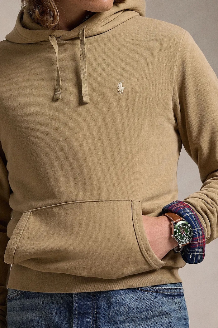 Polo Ralph Lauren hanorac cu glugă din bumbac pentru bărbați bej 710916690