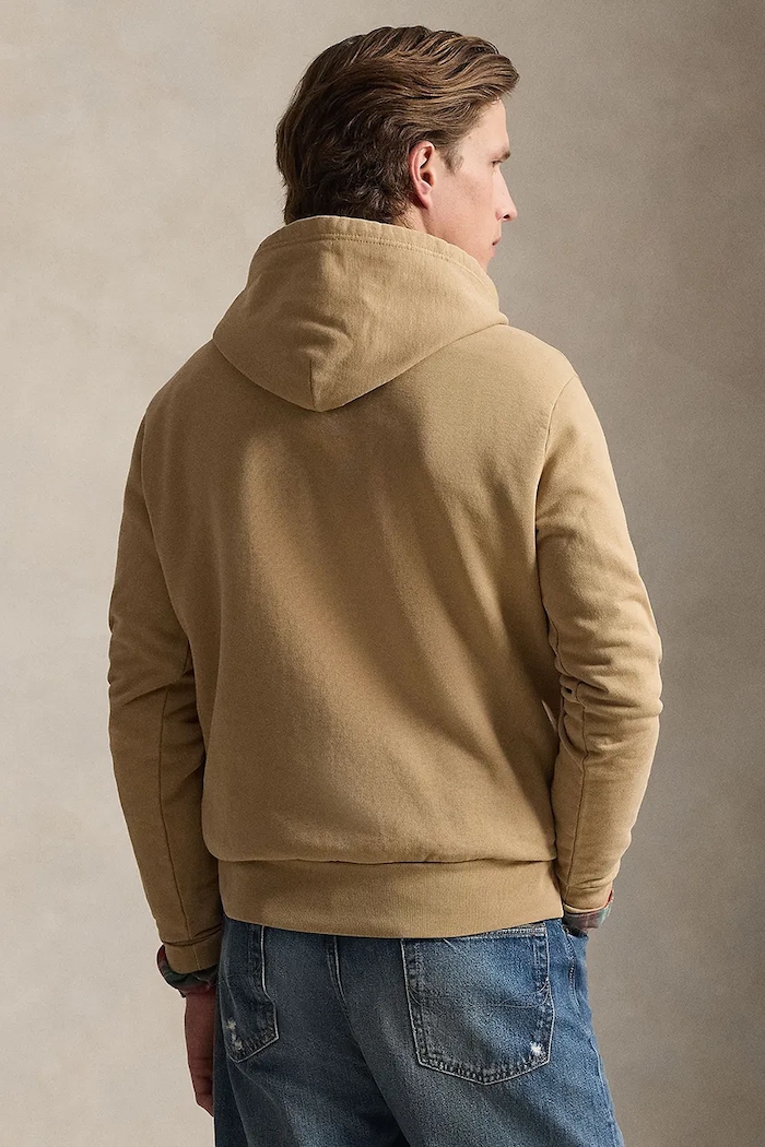 Polo Ralph Lauren hanorac cu glugă din bumbac pentru bărbați 710916690 bej SS26
