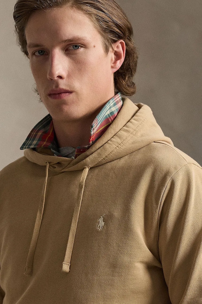 Polo Ralph Lauren hanorac cu glugă din bumbac pentru bărbați bej 710916690