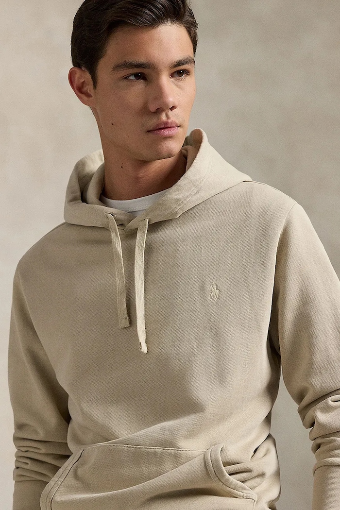 Polo Ralph Lauren hanorac cu glugă bărbătesc din bumbac bej 710916690