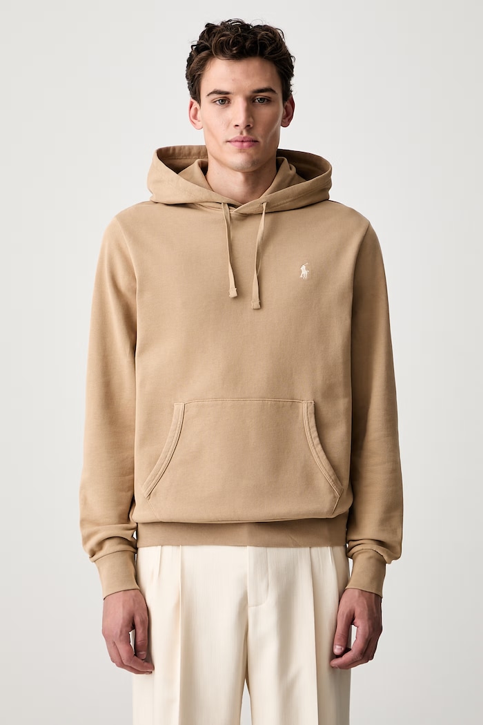 Polo Ralph Lauren hanorac cu glugă bărbătesc din bumbac bej 710916690