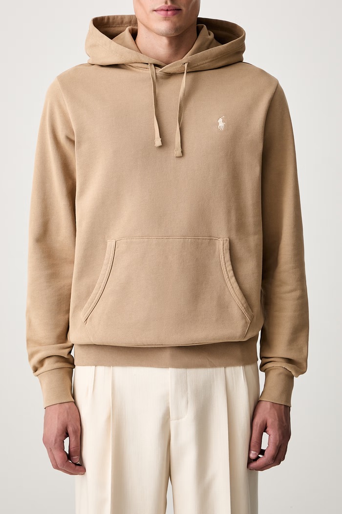 Polo Ralph Lauren hanorac cu glugă bărbătesc din bumbac 710916690 bej