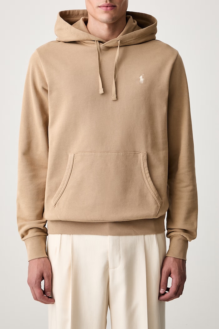Polo Ralph Lauren hanorac cu glugă bărbătesc din bumbac 710916690 bej