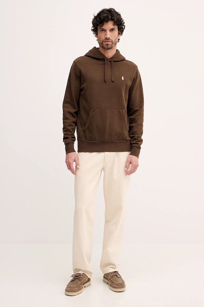 Polo Ralph Lauren dukserica sa kapuljačom muška od pamuka 710916690 smeđa SS26