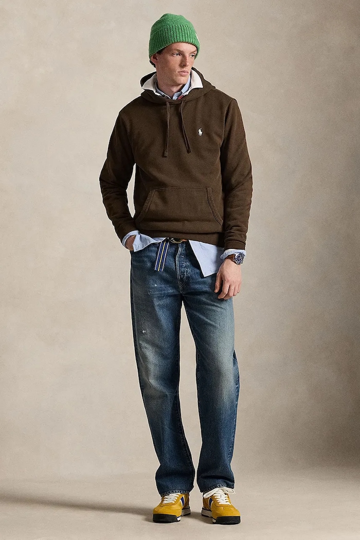 Îmbrăcăminte Polo Ralph Lauren hanorac cu glugă din bumbac pentru bărbați 710916690 maro