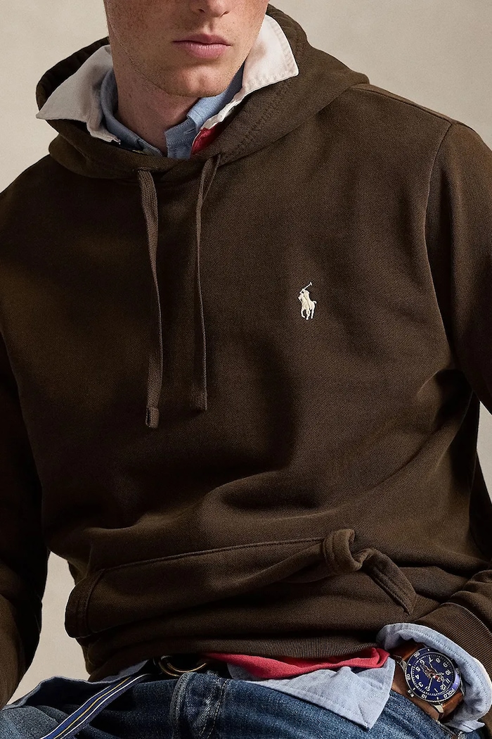 Polo Ralph Lauren hanorac cu glugă din bumbac pentru bărbați maro 710916690