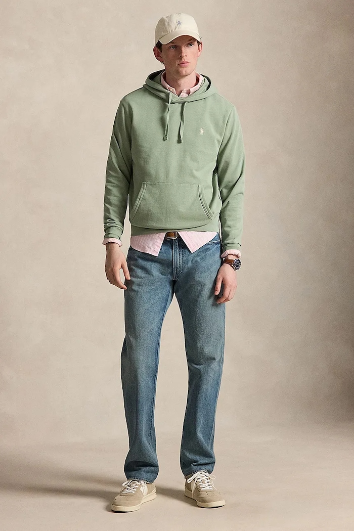 Abbigliamento Polo Ralph Lauren felpa con cappuccio in cotone da uomo 710916690 verde