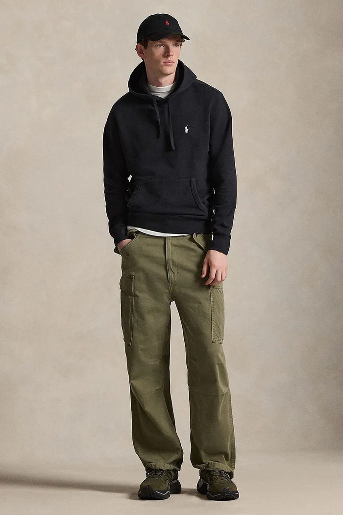 Îmbrăcăminte Polo Ralph Lauren hanorac cu glugă pentru bărbați din bumbac 710916690 negru
