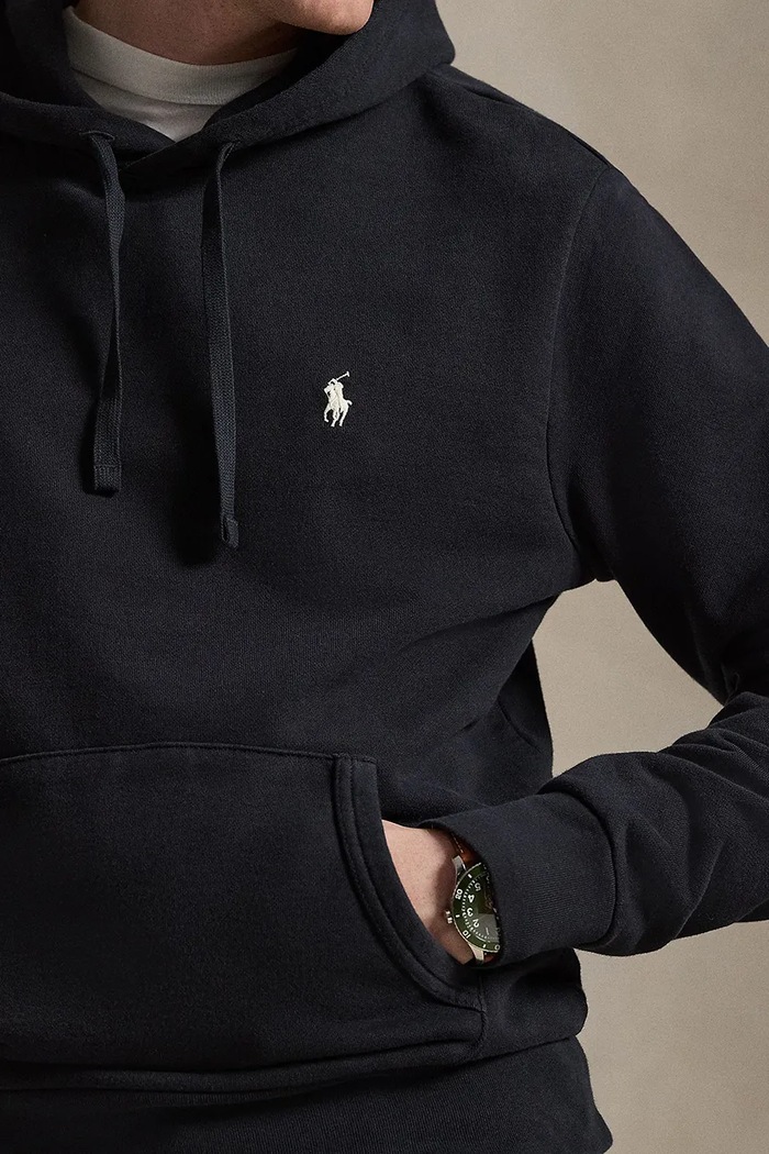 Polo Ralph Lauren hanorac cu glugă pentru bărbați din bumbac negru 710916690