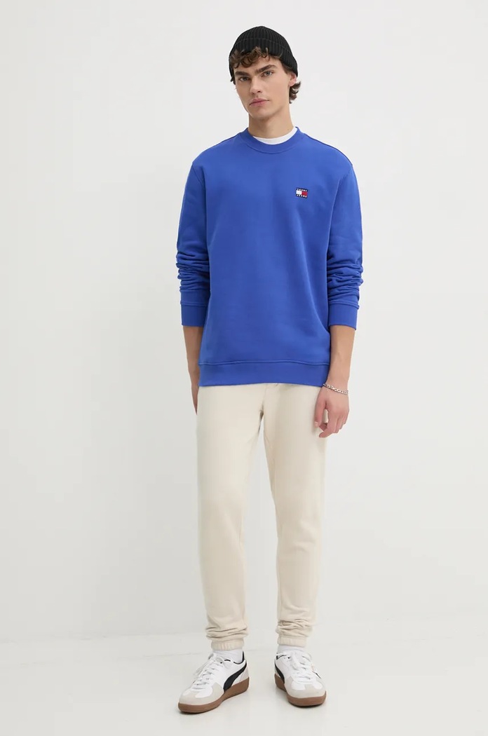 Tommy Jeans hanorac de bumbac DM0DM17986 albastru AW24