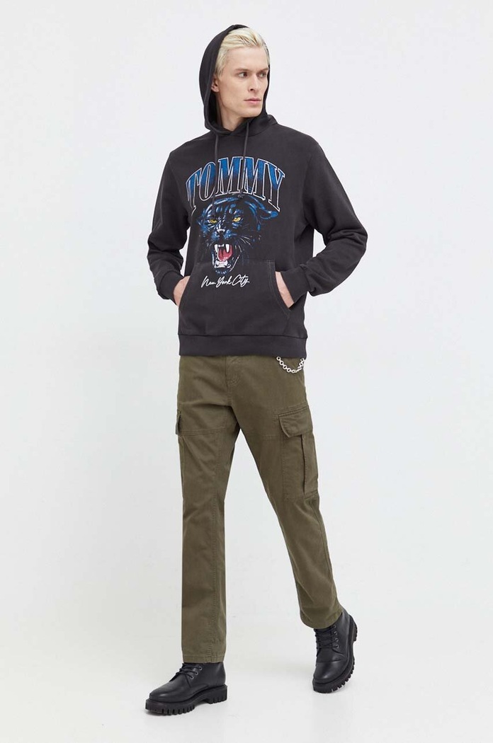 Bavlněná mikina Tommy Jeans DM0DM18399 černá SS24