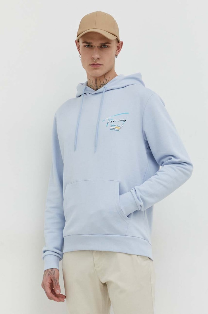 Tommy Jeans hanorac de bumbac DM0DM18457 albastru SS24