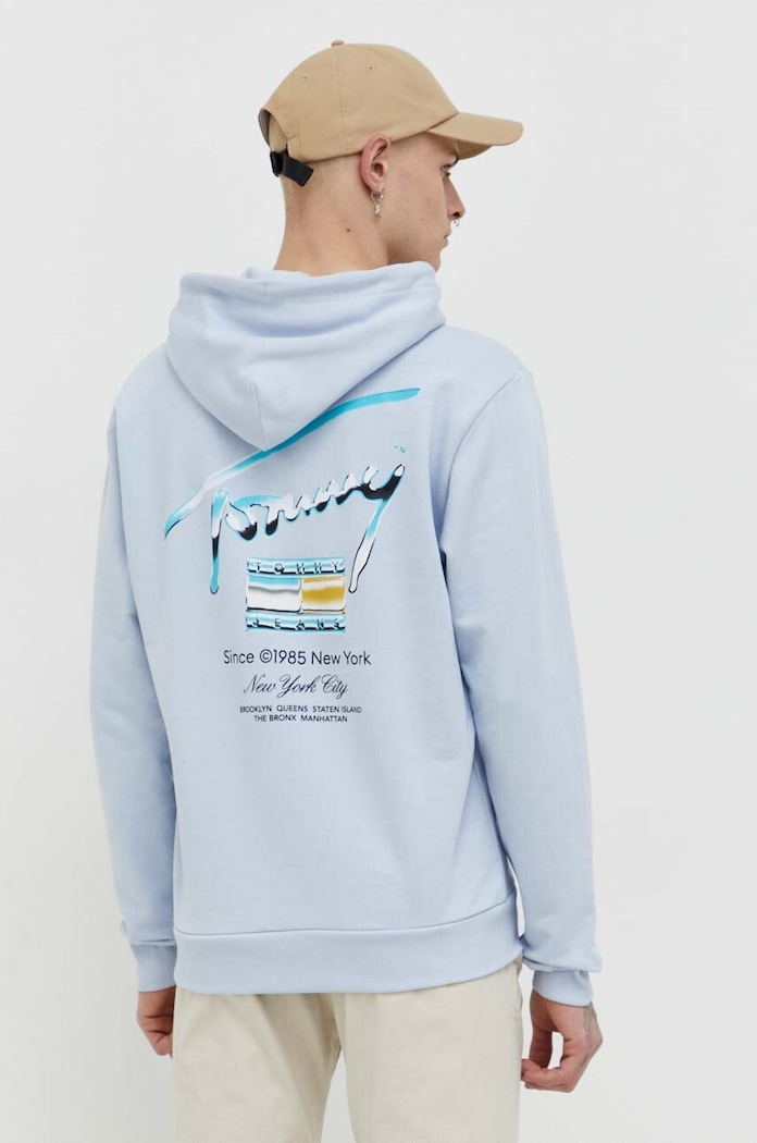 Îmbrăcăminte Tommy Jeans hanorac de bumbac DM0DM18457 albastru