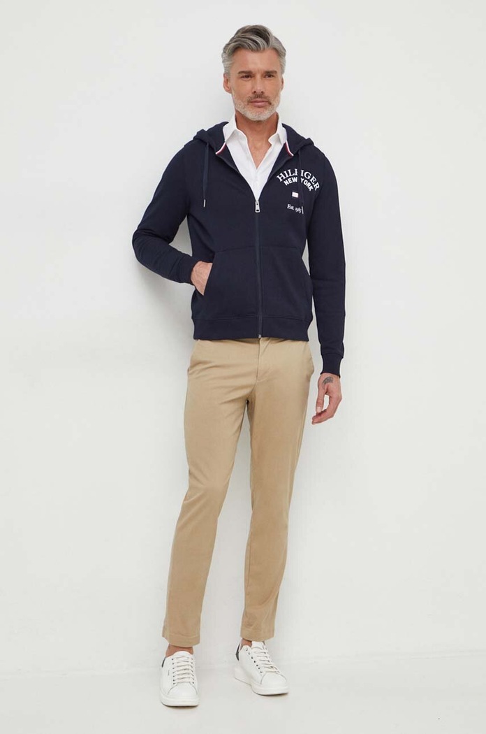 Tommy Hilfiger bluza bawełniana MW0MW33644 granatowy SS24