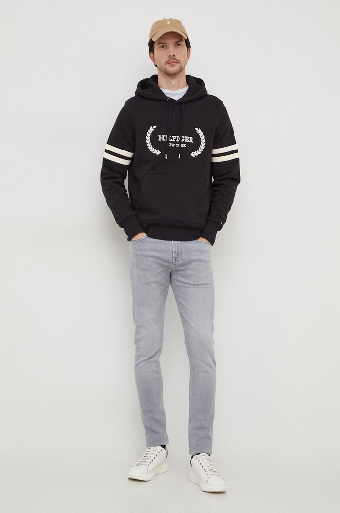 Bavlněná mikina Tommy Hilfiger MW0MW33648 černá SS24