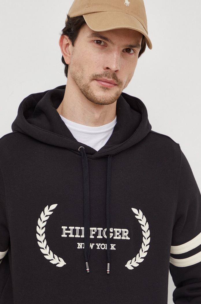 Bavlněná mikina Tommy Hilfiger černá MW0MW33648