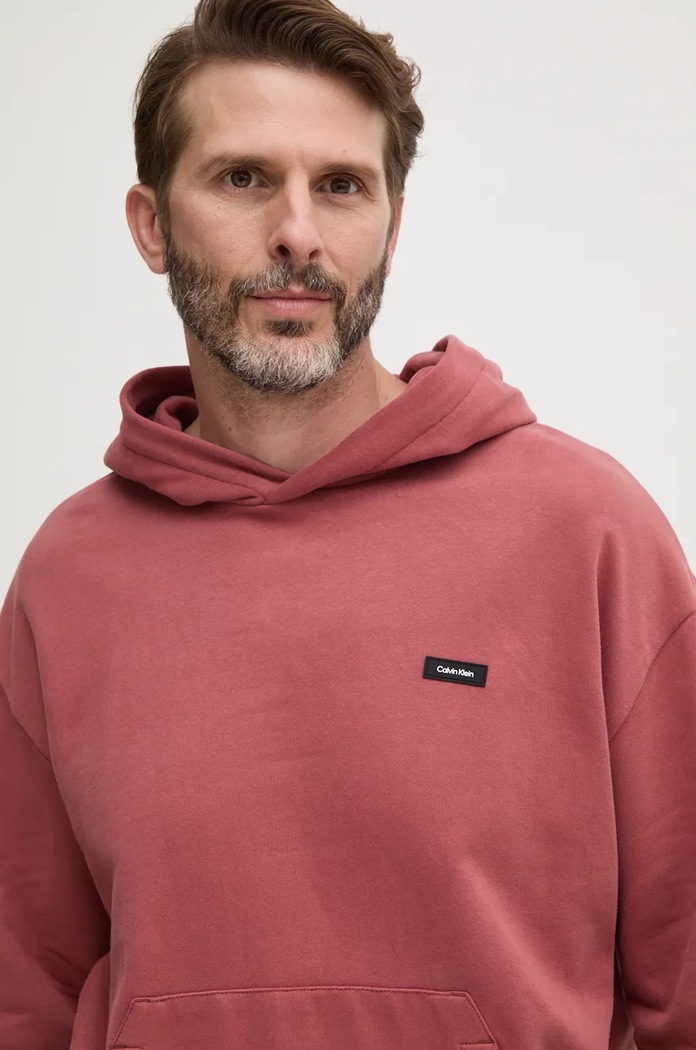 Pamučna dukserica Calvin Klein ljubičasta K10K112748