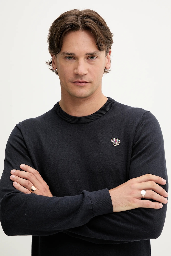 Pulover de bumbac PS Paul Smith M2R.503XZ.M21858 bleumarin
