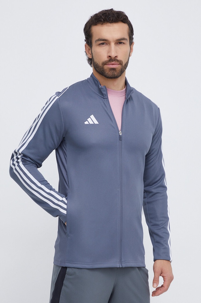 Tréningová mikina adidas Performance Tiro 23 bez kapucne sivá HS3504
