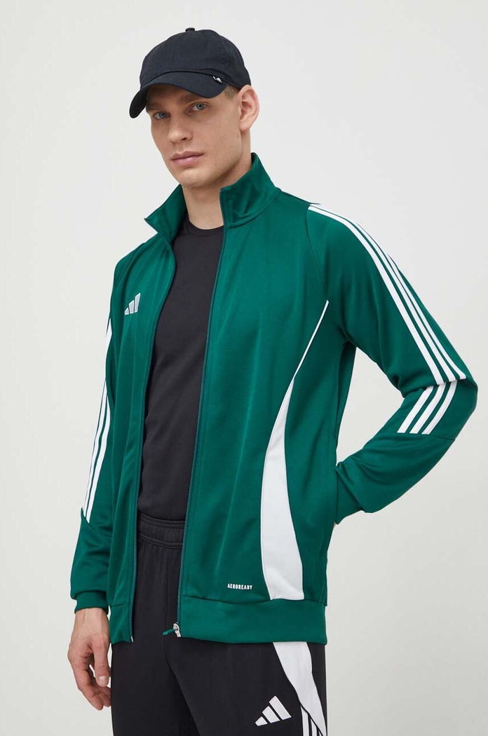 adidas Performance edzős pulóver Tiro 24 aplikációval zöld IR7500