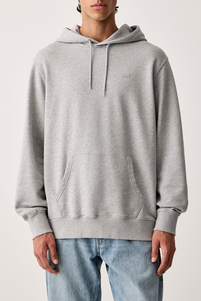Levi's mikina s kapucí pánská bavlněná THE ORIGINAL HM šedá 34581
