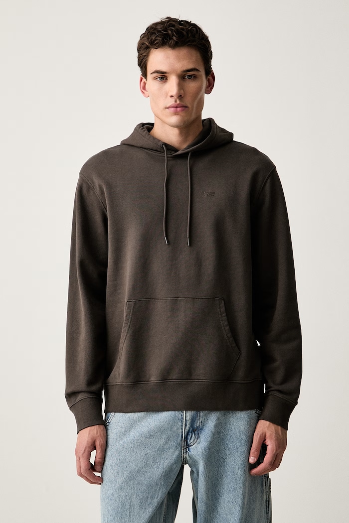 Levi's bluza z kapturem męska bawełniana THE ORIGINAL HM brązowy 34581