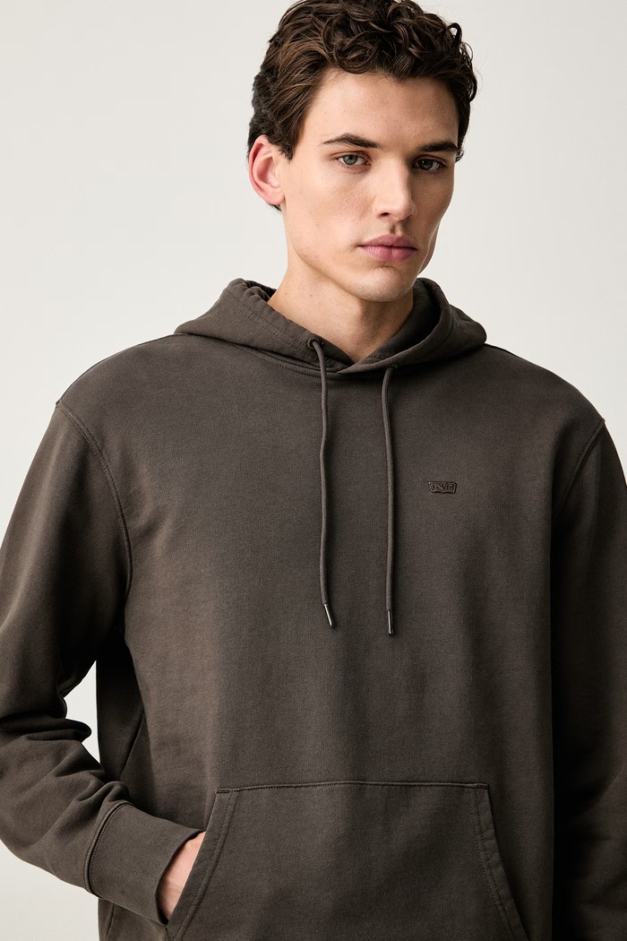Levi's bluza z kapturem męska bawełniana THE ORIGINAL HM brązowy 34581