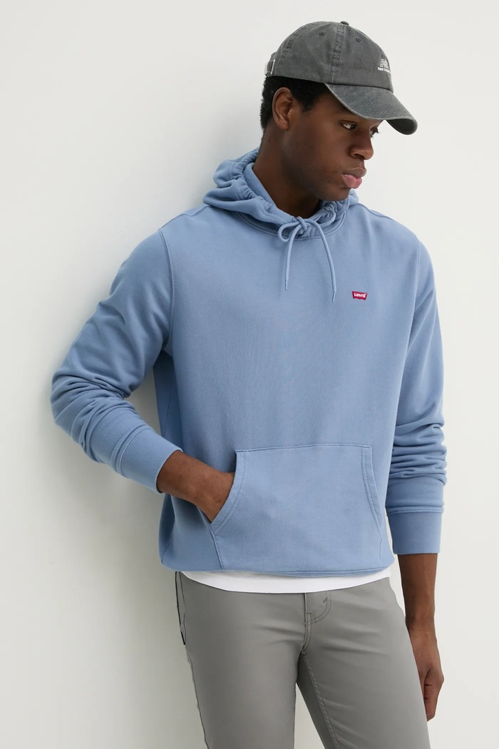 Bavlněná mikina Levi's modrá 34581