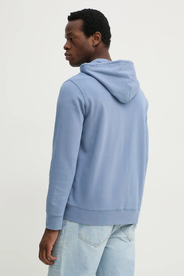 Îmbrăcăminte Levi's hanorac cu fermoar și glugă pentru bărbați din bumbac THE ORIGINAL HM ZIP UP 34584 albastru