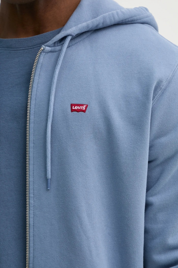 Levi's hanorac cu fermoar și glugă pentru bărbați din bumbac THE ORIGINAL HM ZIP UP 34584 albastru