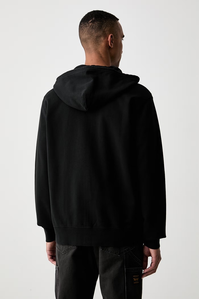 Îmbrăcăminte Levi's hanorac cu fermoar și glugă pentru bărbați din bumbac THE ORIGINAL HM ZIP UP 34584 negru